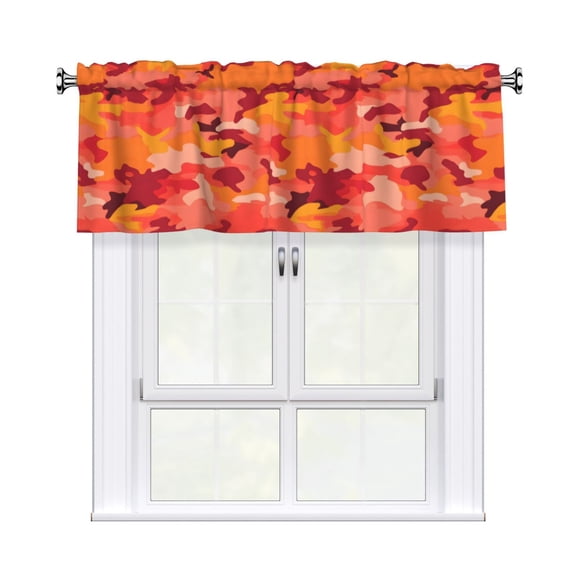 Drapery Wear Rod Short Curtain 54x18in Filter With Light Feature For Easy Installation Rod Free For Bedroom Kitchen Bathroom
Vector Camouflage Pattern Orange Red_1