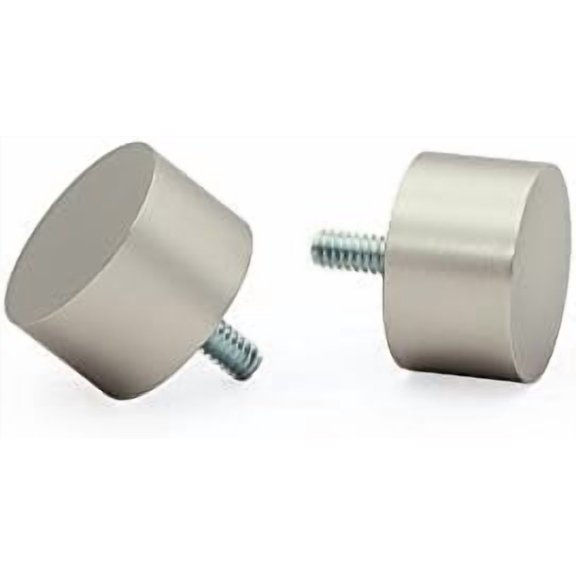 Drapery Window Curtain Rod - End Cap Style Design 1 Inch Pole. 48 to 86 Inch Color Satin Nickel