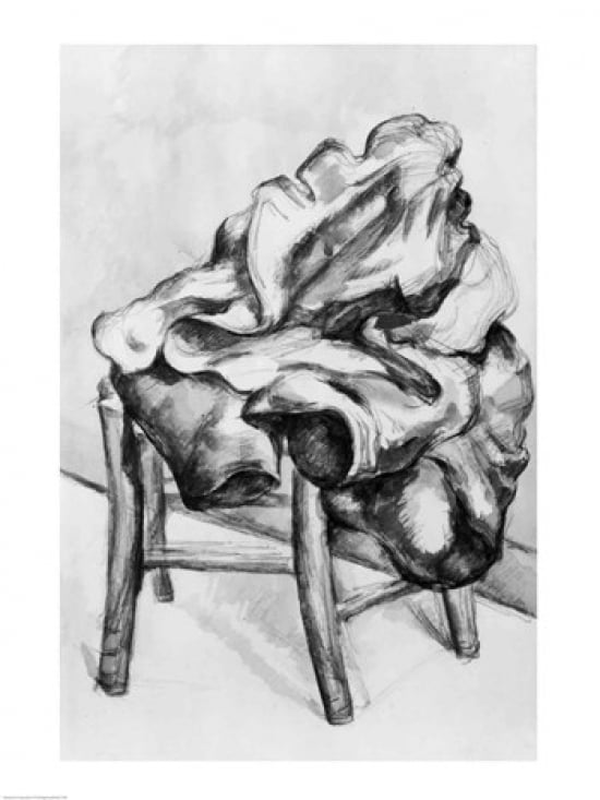 Drapery on a Chair Canvas Art - Paul Cezanne (18 x 24)