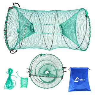 1PC Portable Foldable Bait Cast Mesh Trap Net Fishing Landing Net Shrimp