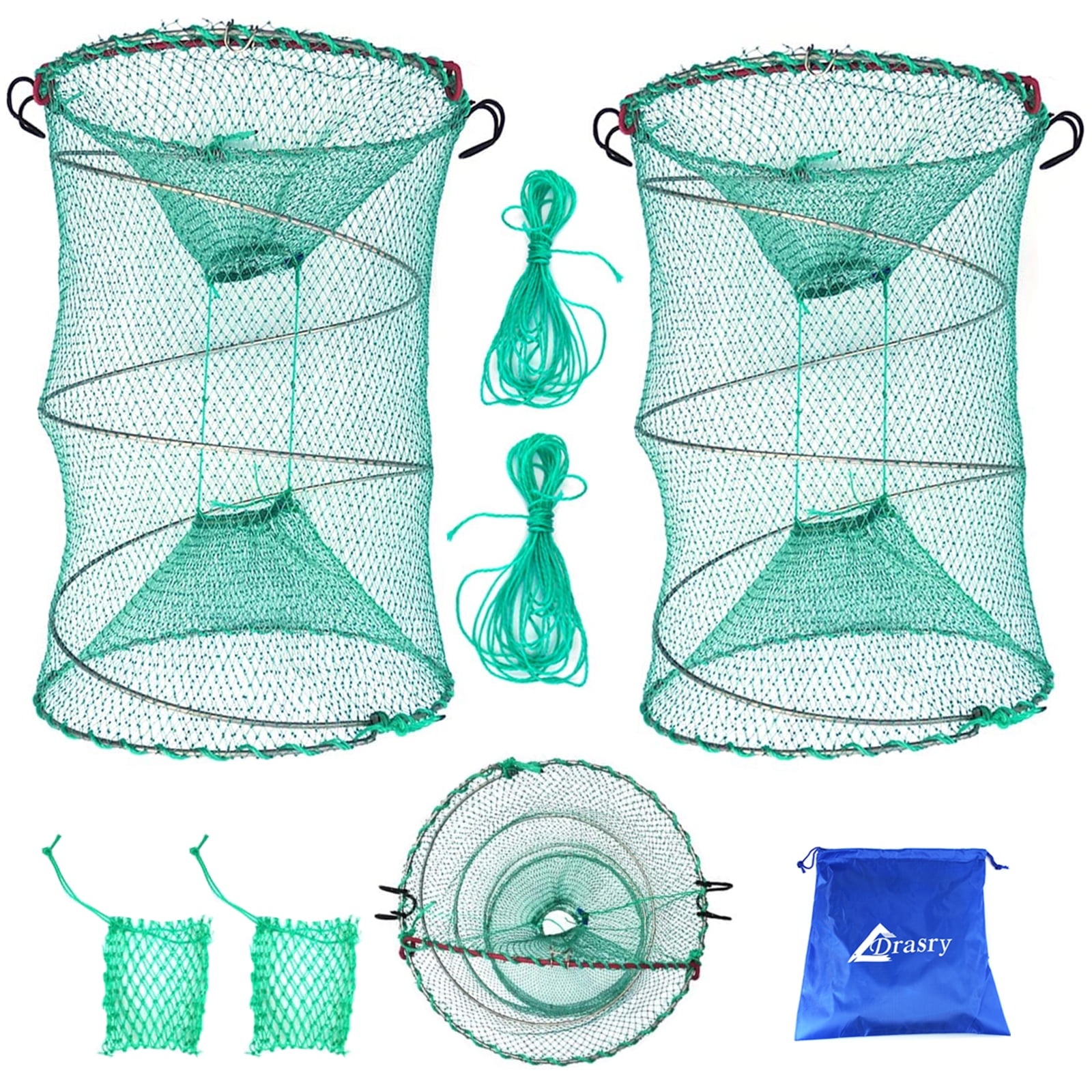 Auf Fishing Trap Basket Baits Thrower Metal Spring Fishing Feeder Cage Manual Fish Feeder (20 g)