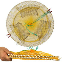 aoksee fishing accessories Fish Trap Net Fishing Gear Crab Prawn Shrimp  Crayfish Lobster Crawdad Foldable Green,Clearance Gift for Men/Boys/Teens