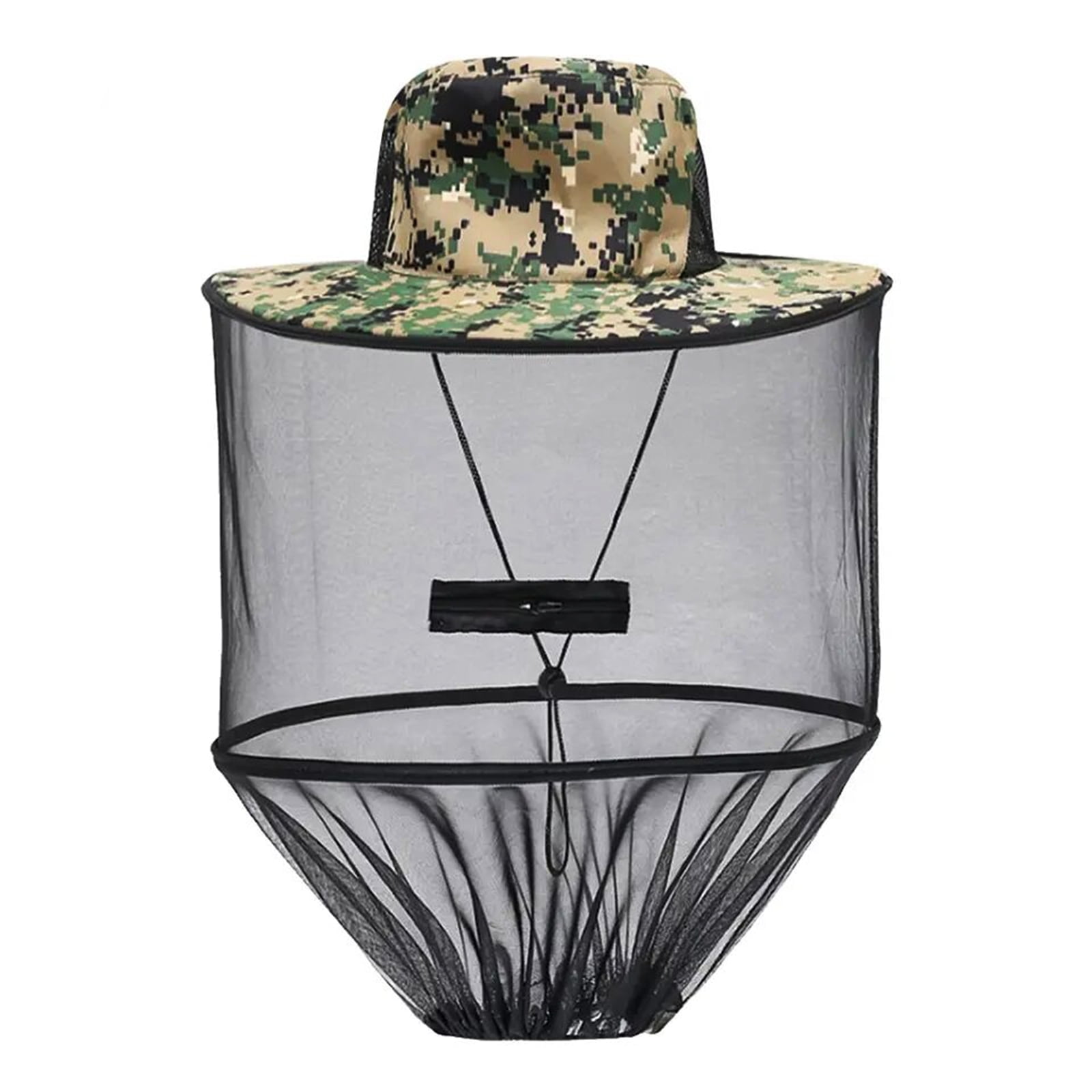 Drasry Mosquito Bees Garden Hats Fishing Hunting Net Hat(Green)