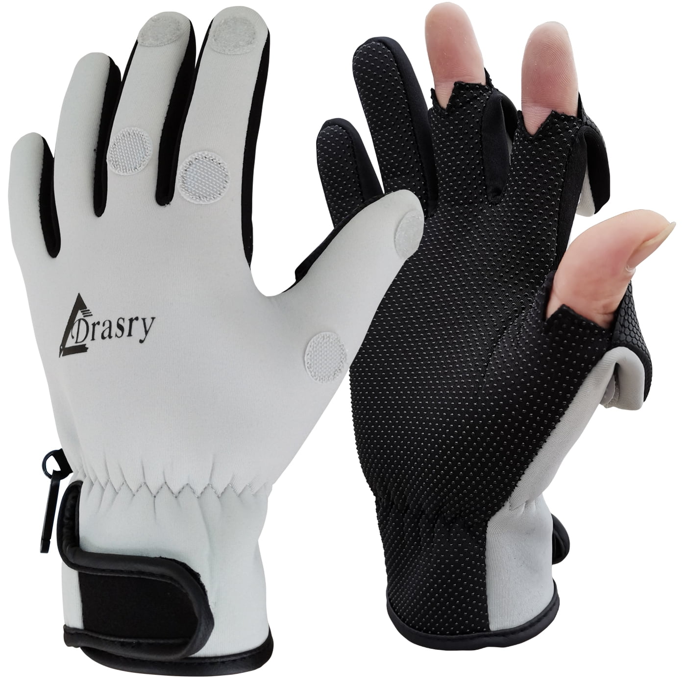 Drasry Neoprene Gloves Touchscreen 3 Cut Fingers Warm Cold Man Woman