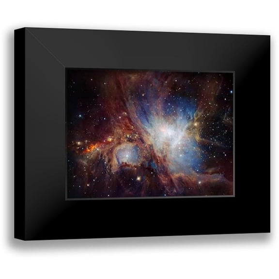 Drass, H. 14x12 Black Modern Framed Museum Art Print Titled - Deep infrared view of the Orion Nebula from HAWK-I