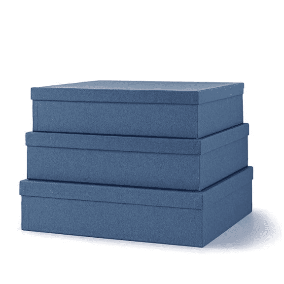 Drative Storage Boxes with Lids, Paper Storage Box Set for Keepsakes and Photos, Drative Boxes for Home Dr, Stationery, Office Organizers, Navy Blue