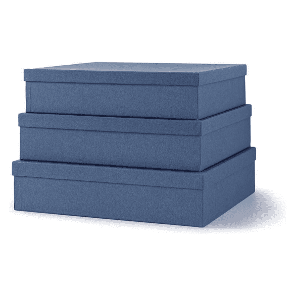 Drative Storage Boxes with Lids, Paper Storage Box Set for Keepsakes and Photos, Drative Boxes for Home Dr, Stationery, Office Organizers, Navy Blue