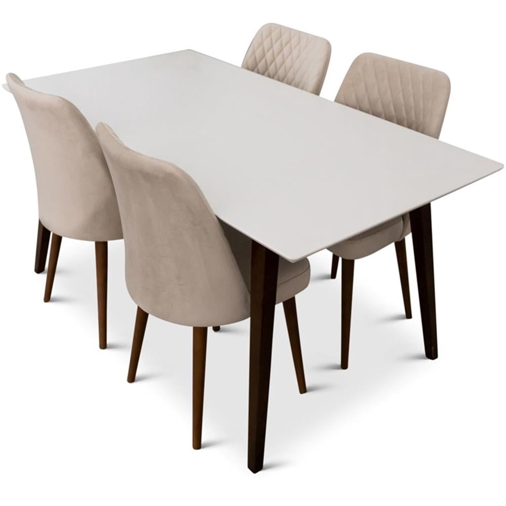 Draven Mid Century Modern Kitchen Table and Chairs for 4 - Walmart.com