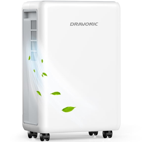 Dravonic 2,000 sq.ft Dehumidifier for Home, Basement, 30 Pint Dehumidifiers with Drain Hose, Ultra Quiet 40dB, Smart Humidity Control, Energy Efficient, Auto Defrost, Portable for Bedroom, Bathroom