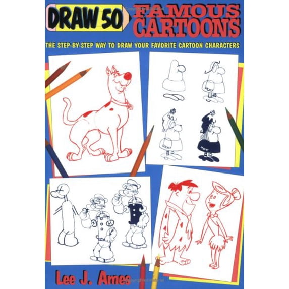 Pre-Owned Draw 50 Famous Cartoons: The Step-by-Step Way to Draw Your Favorite Cartoon Characters (Books for Young Readers) (Paperback) 0385195214 9780385195218