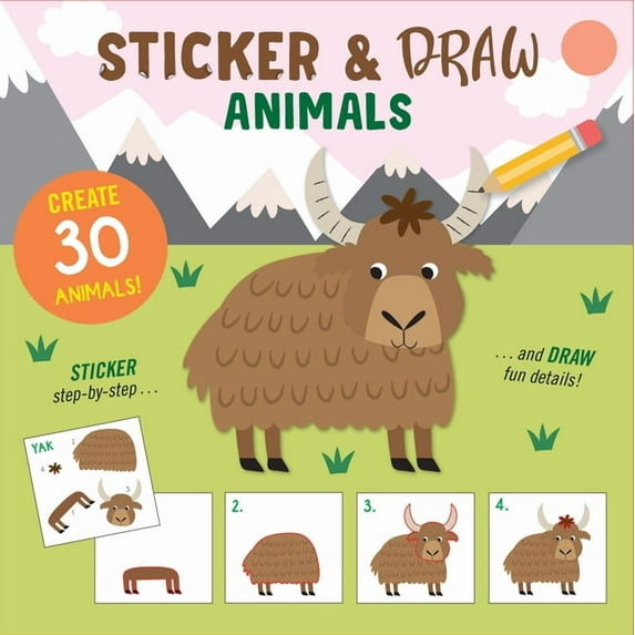 Draw-By-Sticker - Animals, (Paperback)