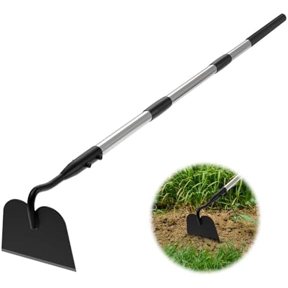 Draw Hoe Garden Tool, Heavy Duty Garden Hoes for Weeding Long Handle, Easy Stand Up Scraping Weeder Tool for Garden, 5.5 FT Adjustable Weed Hoe with 6-inch Wide Welded Blade