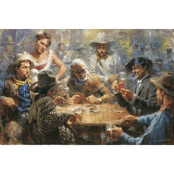 Draw Poker by Andy Thomas - Canvas Giclee Limited Edition Signed & Numbered 250 20x30 - Premium Poker Art - 1 Unit per pack