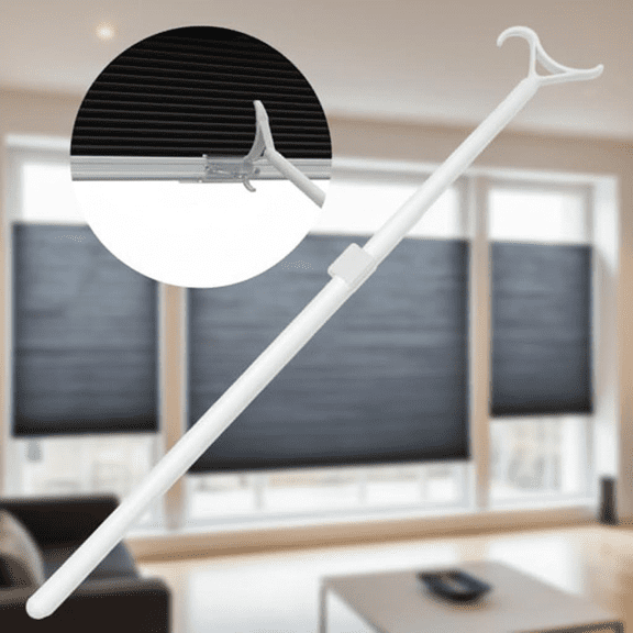 Draw Rod for Cordless Window Shades, Blinds, Roller Shades, Zebra and Cellular Shades - Easy Pull Up and Down Aluminum Replacement Rod, 1-Pack, White