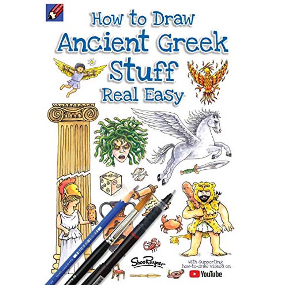 Pre-Owned Draw Stuff Real Easy How To Draw Ancient Greek Stuff Real Easy: Easy step by step drawing guide, Book 1, (Paperback)