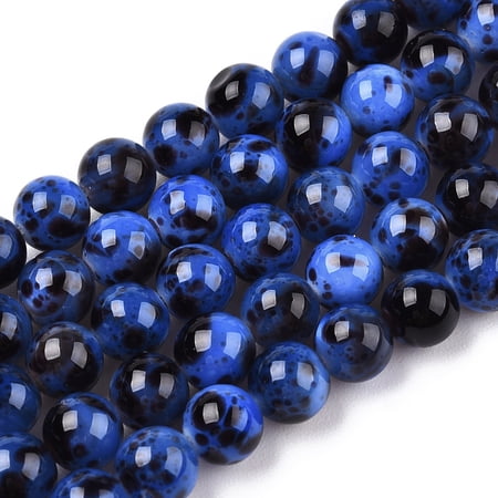 Drawbench style Dyed Natural Freshwater Shell Beads Strands AB color Plated Dyed Round Royal Blue 5mm Hole: 0.6mm about 72~81pcs/strand 14.25~15.35 inch(36.2~39cm)
