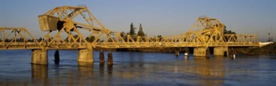 Drawbridge across a river The Sacramento-San Joaquin River Delta California USA Canvas Art - Panoramic Images (36 x 12)