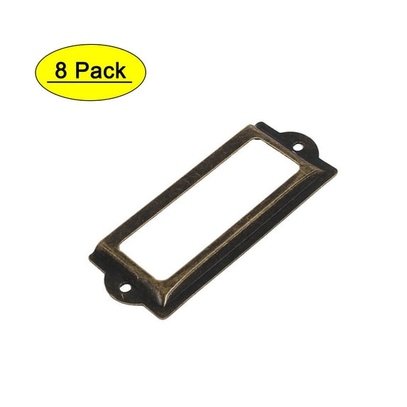 Drawer Box Case Card Tag Label Holders Frames Bronze Tone 85mm x 33mm 8Pcs