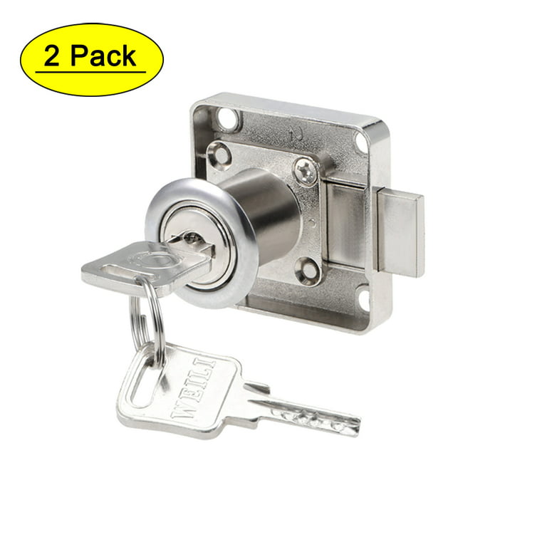 2 Pcs Desk Drawer Lock With Keys Zinc Alloy Cylinder Lock For