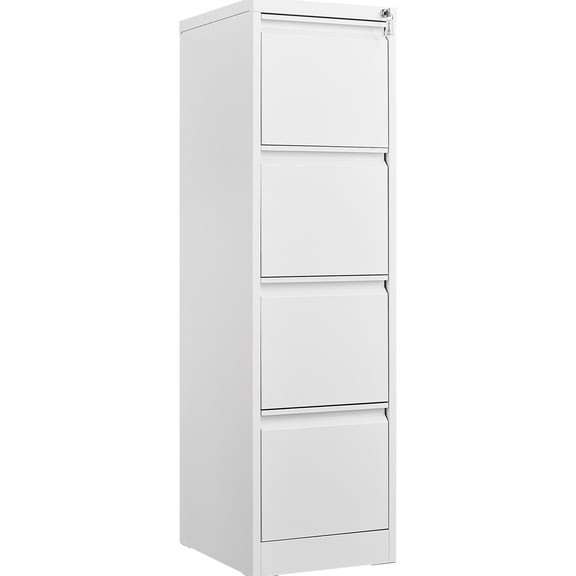 White Color, Aesthetic Design - Beautify Office Space with File Storage Cabinet