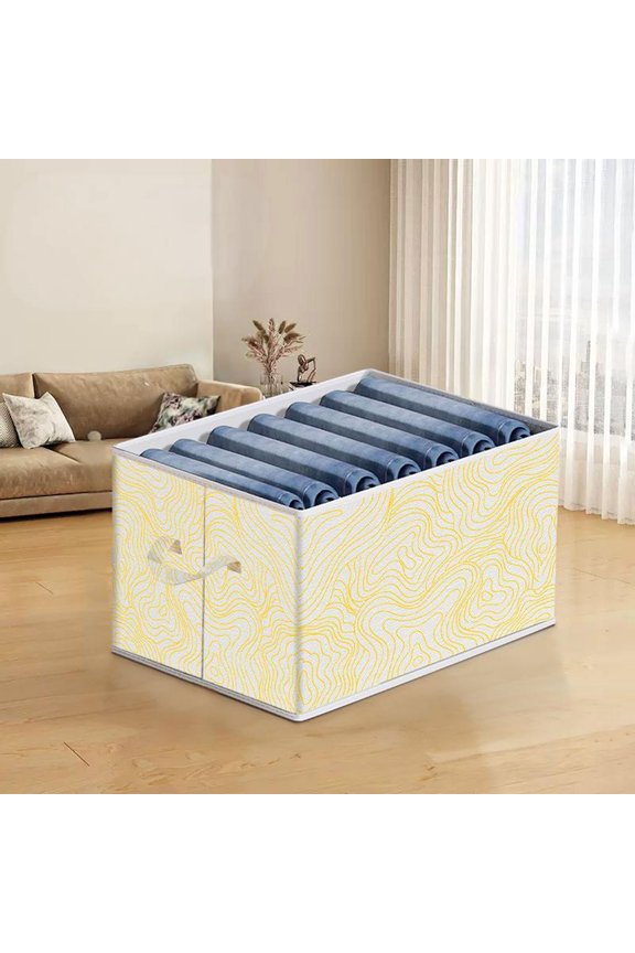 Drawer Clothes Storage Box with Pull-Out Design and Stackable Structure, Portable Underwear Pants Organizer – Printed Closet Divider for Socks Bras Small Items Bedroom Dresser