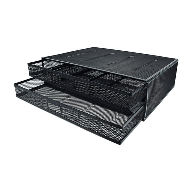 Drawer under Desk Storage Wire Basket, Large Capacity Houseware Sliding Basket Organizer Drawer