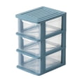thumbnail image 1 of Drawer Desktop Storage Box, Transparent 3 Layer High Grid Organizer, Plastic Storage Case For Home Office Dorm Use, Cosmetic Stationery Holder For Desk Organization, 1 of 6