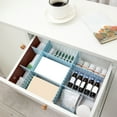 thumbnail image 1 of Drawer Divider Partition Board Set | Expandable Adjustable Plastic Storage Panels | For Makeup, Socks, Office Supplies, Cosmetics | Flexible Cut-to-Fit, Stackable Organizer | 4 Pack | 18.5x2.76 in, 1 of 6