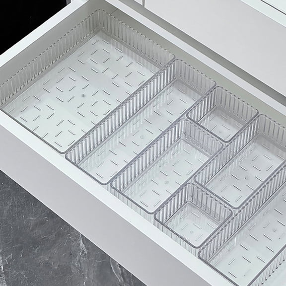 Drawer Divider Storage Box Clear Bathroom And Vanity Drawer Organizer Tray Drawer Storage Bin for Makeup Brushes Lipstick Cosmetics Kitchen Utensils Office