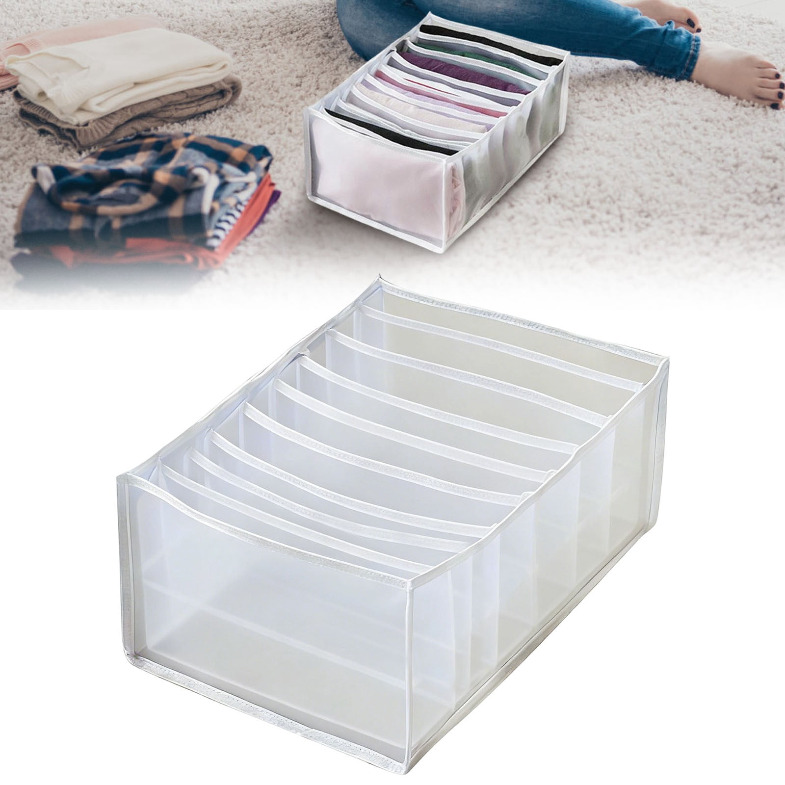 Drawer Dividers for Clothes, Mesh Drawer Clothes Organizer with ...