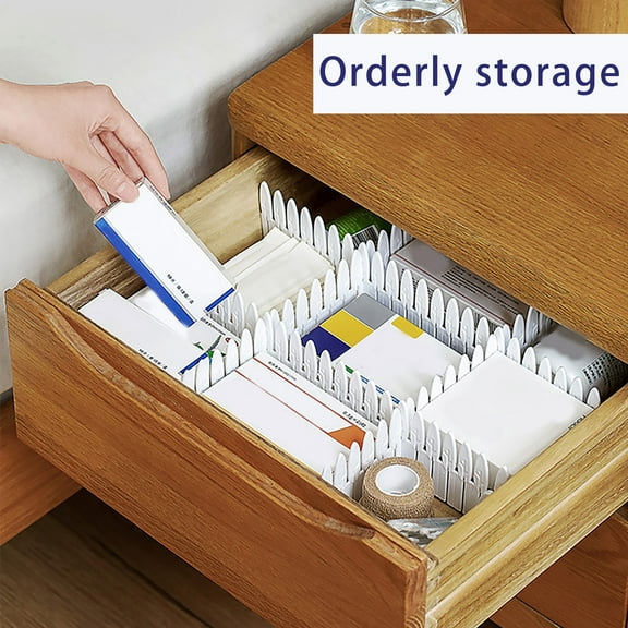 Drawer Dividers & Organizers - 4-Pack Plastic Drawer Partition Inserts for Kitchen, Office, Bedroom & Bathroom Storage - 8.4x2.8 Inches
