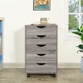 thumbnail image 1 of Naomi Home 5-Drawer Storage Dresser for Adults, Tall Wood Cabinet for Bedroom, Gray Oak, 1 of 9