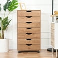 thumbnail image 1 of Naomi Home Adult 7-Drawer Storage Cabinet with Wheels for Bedroom or Home Office, Natural, 1 of 10