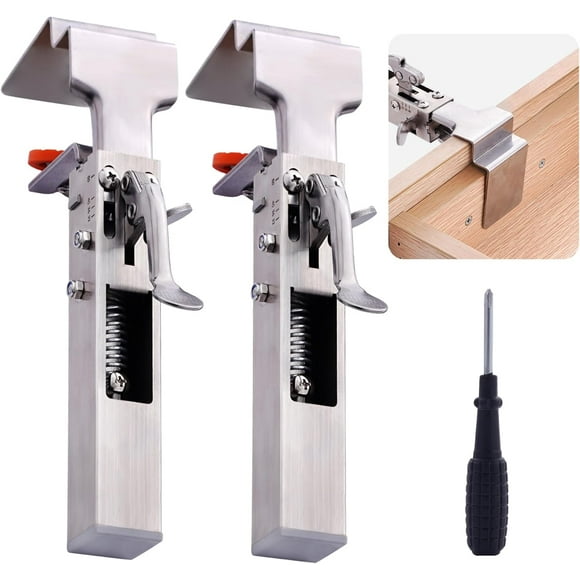 Drawer Fixing Clamp,2 Pack Drawer Front Installation Clamps, Adjustable Drawer Fixing Clamp, Cabinet Clamps for Installing Cabinets, Panel clamps woodworking, Cabinet face frame clamp