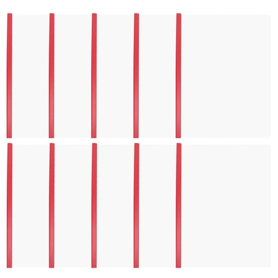 Drawer Folder Slide Grip Binding Bars 10 Pcs Pole Clamp Folders Rod Pull File Red Student