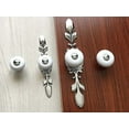 thumbnail image 1 of Drawer Knob Ceramic Cabinet Pull Handle Silver White Cabinet Handle Porcelain Dresser Pulls Kitchen Door Handles Hardware Chrome (Larger Knob w. Plate), 1 of 7