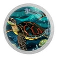 Drawer Knobs Decorative Kitchen Knob Set of 4, Sea Turtle Big Seamless