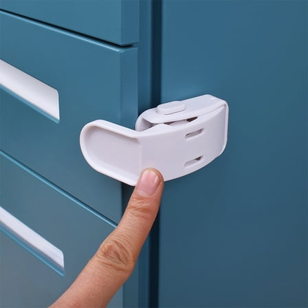 Drawer Locks Child Proofing, Child Proof Cabinet Locks For 0-12 Month Safety Botton Lock For Drawers Side Furniture Latches Corner Edges, 1 Pcs, 2.68x2.28"