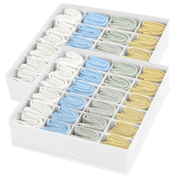 Drawer Organizer 2 Packs 24 Cell Collapsible Closet Storage Boxes for ...