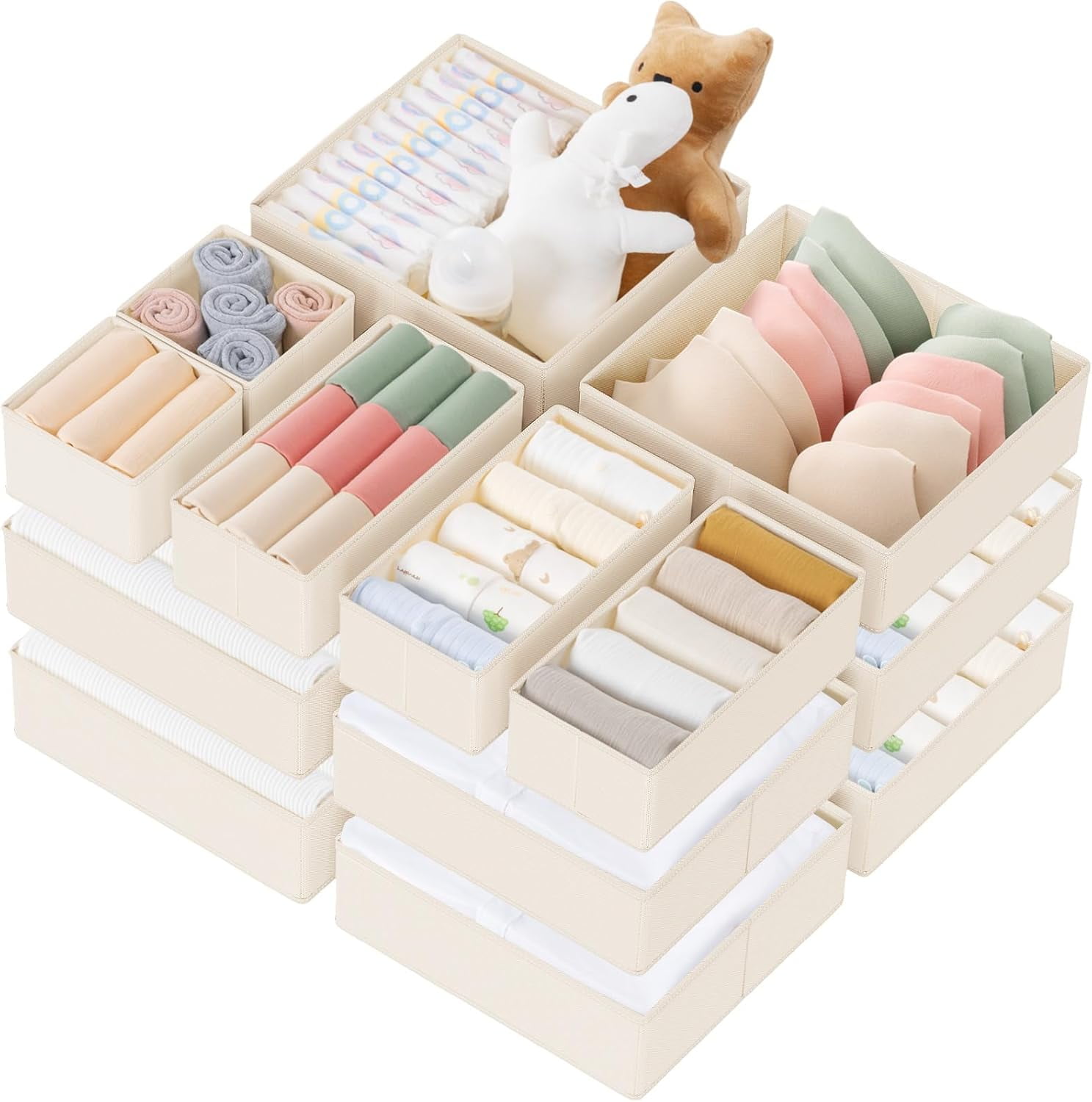 Drawer Organizer Clothes, 21 Pack Dresser Organizer for Baby Clothes ...