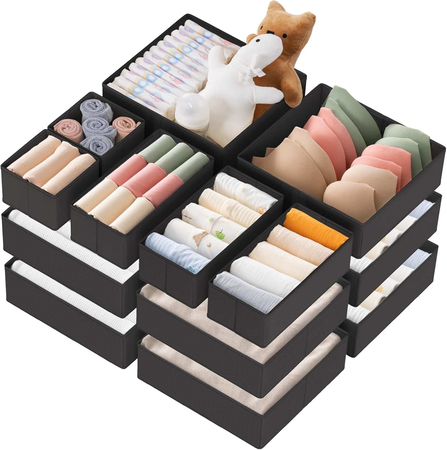 Drawer Organizer Clothes, 21 Pack Dresser Organizer for Baby Clothes ...