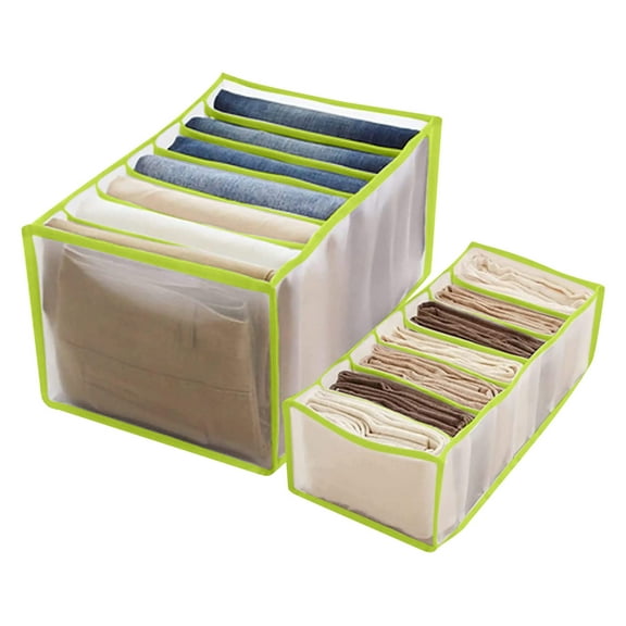 Drawer Organizer Clothes 7 Grids Recent Orders 2 Pack Closet Organizers and Storage Wardrobe Clothes Organizer Washable Folded drawer divider Compartment Closet Organizer for Bra Underwear Sock