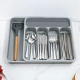 thumbnail image 1 of Drawer Organizer | Kitchen Utensil Tray for Silverware and Cutlery | Expandable Compartment Storage Box for Spoons Forks Knives | Home Kitchen Drawer Organization | Plastic, 1 of 6