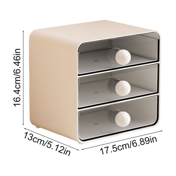 Drawer Organizer Large Clear Drawer Organizer, Desktop Storage Box with Smooth Pull-Out Drawers, Stackable Stationery Organizer for Desk, Office, Dormitory, Vanity Table - Desktop Organizer