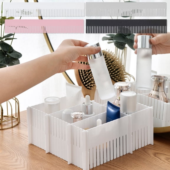 Drawer Organizer Partition Panels, Plastic Storage Dividers for Underwear Socks and Cosmetics, Customizable Clutter Reduction System for Kitchen and Home Organization, Topliu