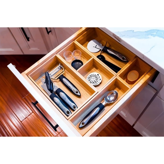 Drawer Organizer Storage Boxes, Drawer Dividers, Rearrangeable Bins for Kitchen, Office Desktop, Clothing