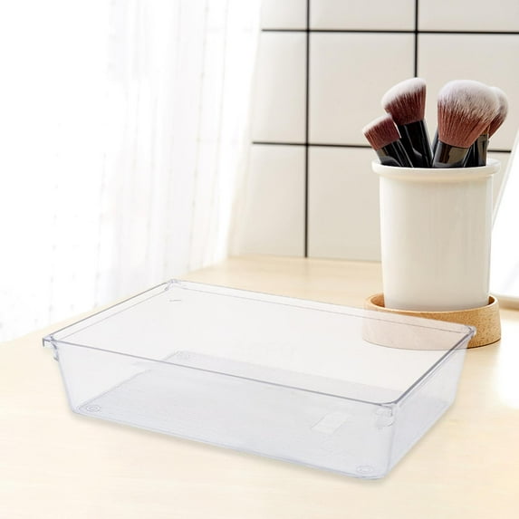 Drawer Organizer Tray Storage Container Storage Bin Durable Divider Case Vanity Drawer Organizer Tray for Home Organization Bathroom Office Rectangle