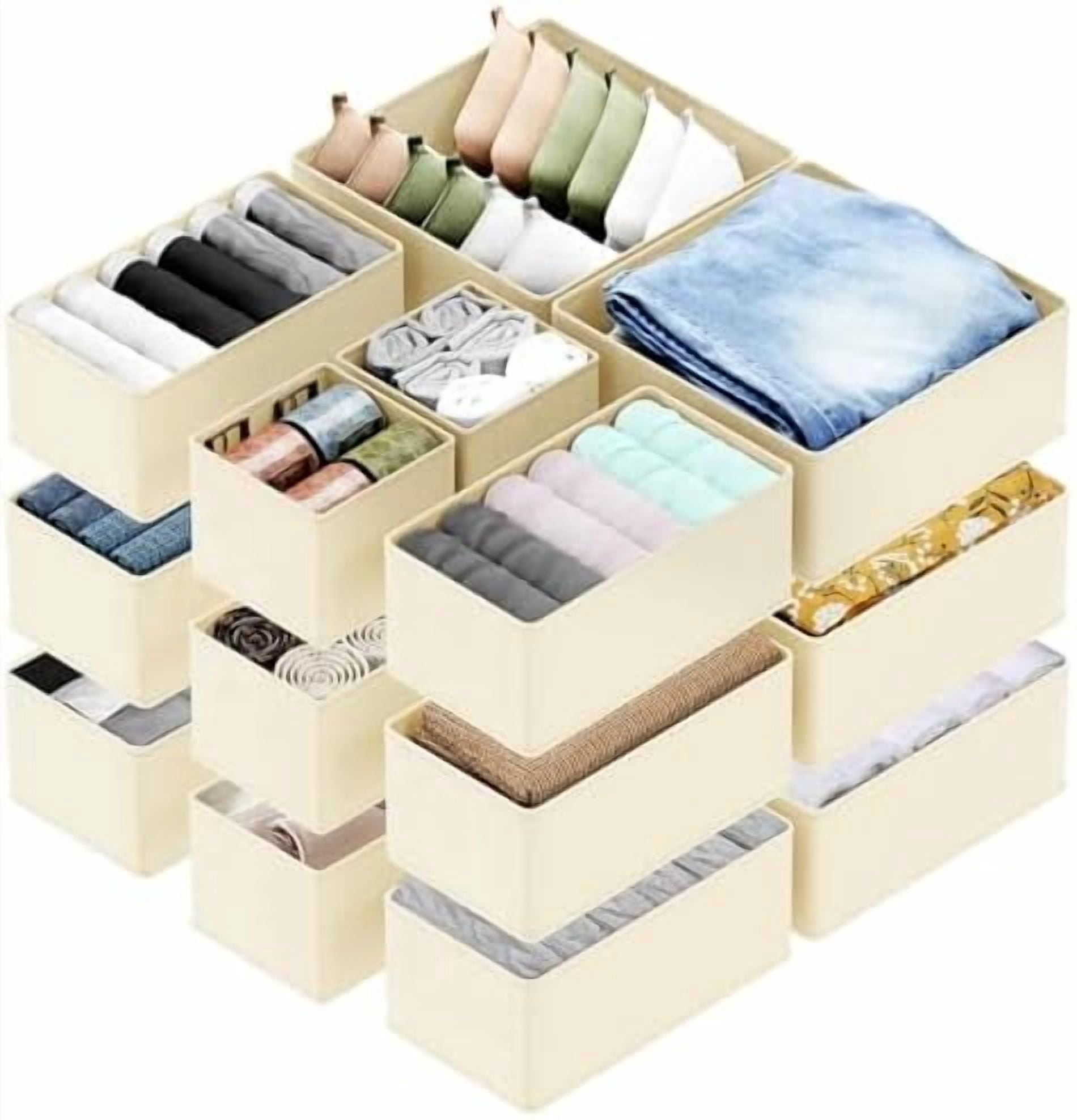 Drawer Organizer for Clothes, 18 Pack Dresser Drawer Organizer Bins