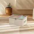 thumbnail image 1 of Taicans Drawer Organizers - Foldable Clear Visible Storage Box with Double Zipper,Heavy-Duty Thickened Fabric for Clothes/Shoes/Toys,Spacious Wardrobe Organizer,Multifunctional Use, 1 of 6