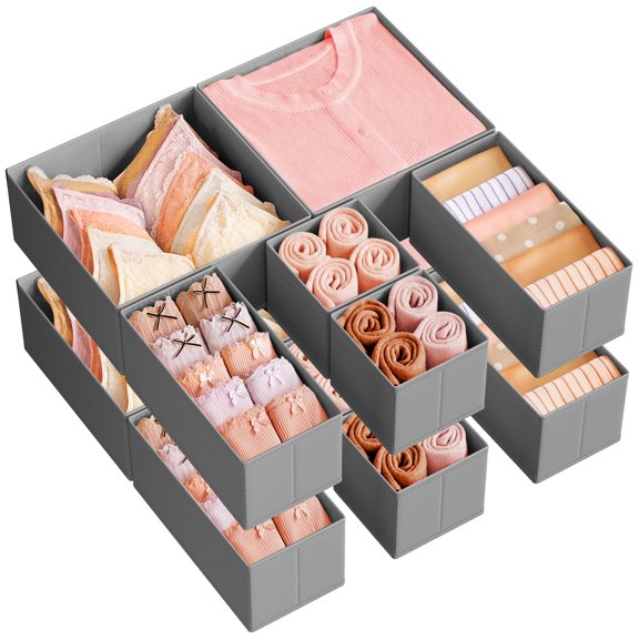 Drawer Organizers,Foldable Fabric Storage Boxes for Socks